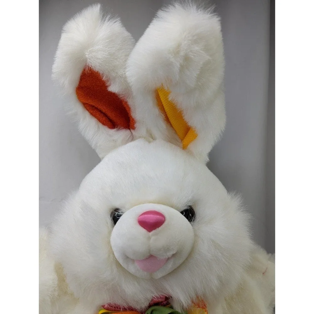 Tb Trading Co Hopster Rabbit Plush‎ Bunny White Orange Flowers 23 Inch Stuffed